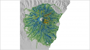 Lava flow hazard map from flank eruptions at Etna