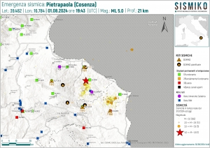 INGV SISMIKO Emergency Seismic Network for Pietrapaola Sequence 2024 (Southern Italy)