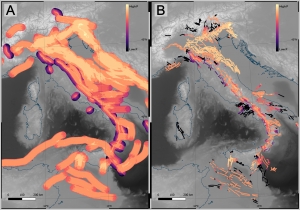 Probability map of distributed faulting in Italy, version 1.0 (PDF-Italy 1.0)