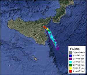 Volcanic SO2 Total Mass computed on Mount Etna (Sicily, Italy) exploiting Sentinel-5P TROPOMI satellite