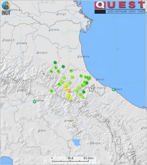 Rilievo macrosismico del terremoto del 26 gennaio 2003 ore 20:15 (GMT) [agg. ore 14:00 del 29.01.2003]