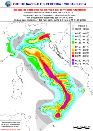 Pericolosità sismica di riferimento per il territorio nazionale MPS04