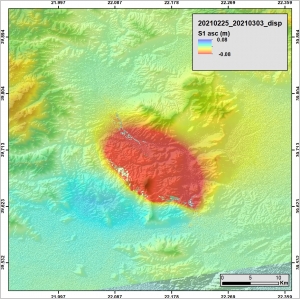 Thessaly March 2021 coseismic InSAR S1 displacement maps