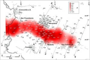 Horizontal to Vertical Spectral Ratio (HVSR) Measurements in the Mirandola anticline area (Northern Italy), supplement to: Tarabusi, Gabriele; Caputo, Riccardo (2017): The use of HVSR measurements for investigating buried tectonic structures: the Mirandola anticline, Northern Italy, as a case study. International Journal of Earth Sciences, 106(1), 341-353