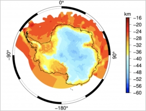 Moho depths for Antarctica Region by the inversion of ground-based