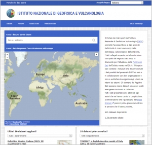 INGV Open Data Registry, the metadata catalogue of the Istituto Nazionale di Geofisica e Vulcanologia