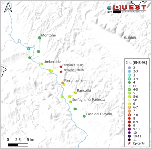 Gruppo operativo QUEST rilievo macrosismico dei terremoti di Umbertide Mw 4.3 e Mw 4.5 del 9/3/2023 rapporto finale del 17/03/2023