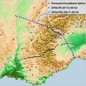 Seismic network XT: CIFALPS-2 temporary experiment (China-Italy-France Alps seismic transect #2