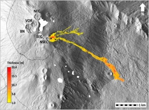 Satellite-based reconstruction of the volcanic deposits during the December 2015 Etna eruption